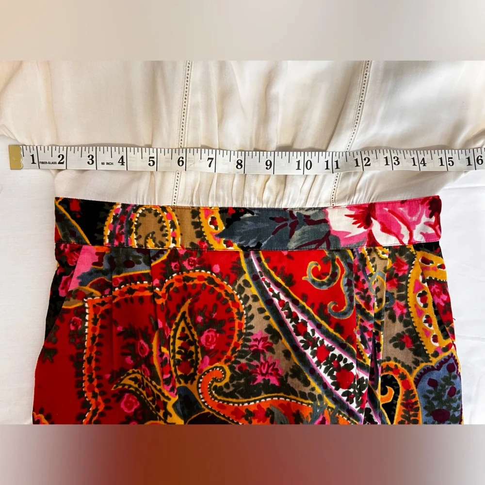Women's Anthropologie Edme & Esyllte Easy As Pie Paisley Corduroy Dress BOHO 0